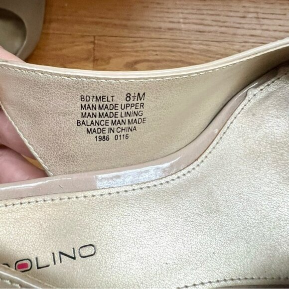 Bandolino size 8.5 sling back nude patent peep toe heels - Picture 10 of 16